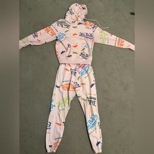 Von Dutch Colorful Logo Hoodie and Pants Set